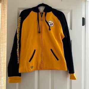 Women’s full zip Pittsburgh Steelers sweatshirt.  NEW never worn (without tags)